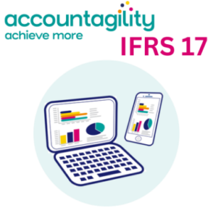 A picture containing IFRS 17 text, computer and screen, and a mobile phone